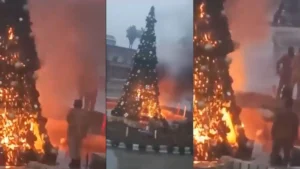 Protests erupt in Syria over Christmas tree burning